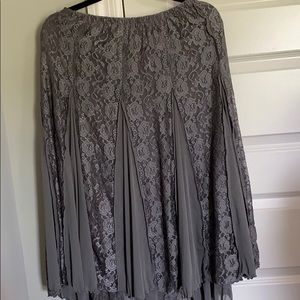 Women’s grey lace and sheer skirt